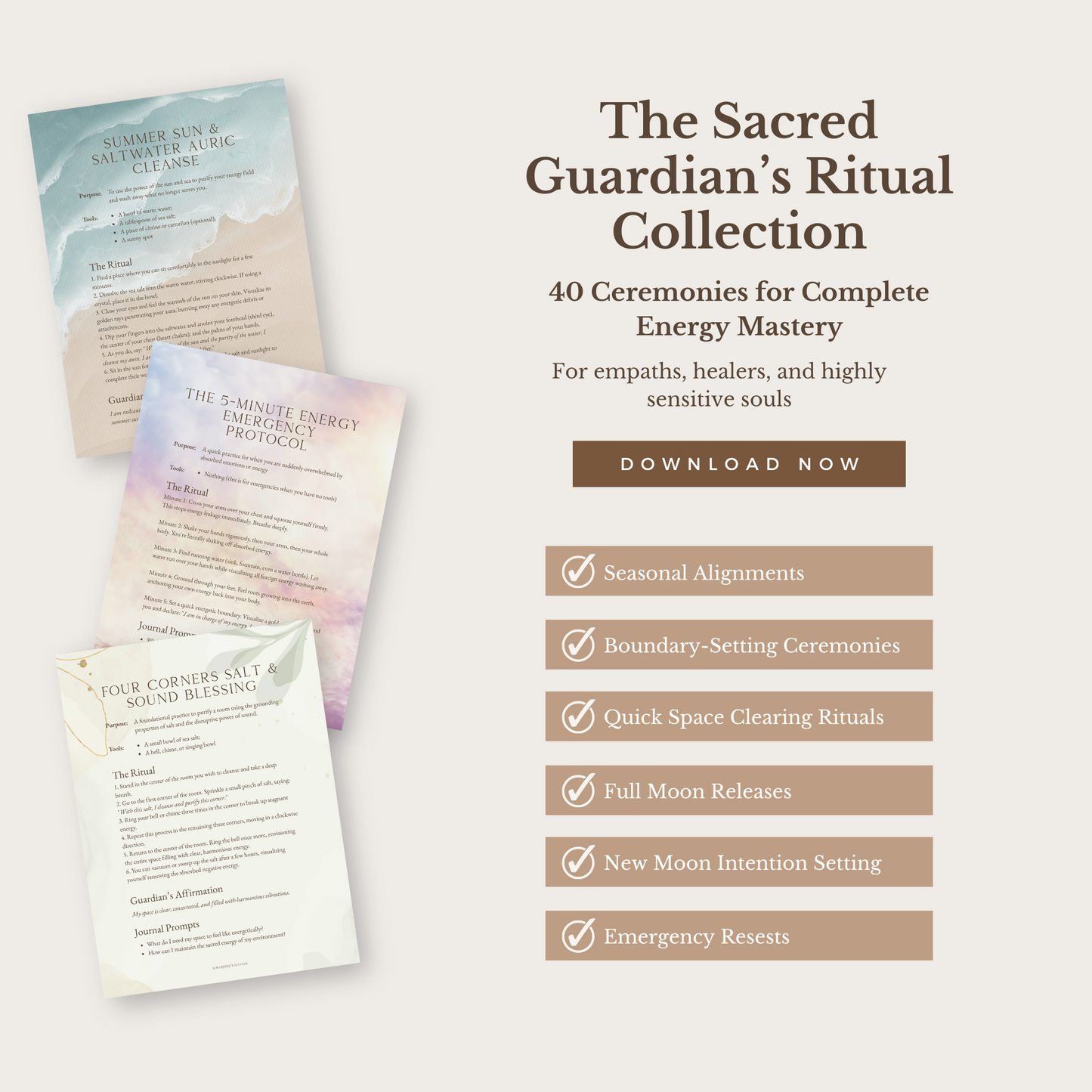 The Sacred Guardian's Ritual Collection: 40 Ceremonies for Empath Protection & Energy Mastery