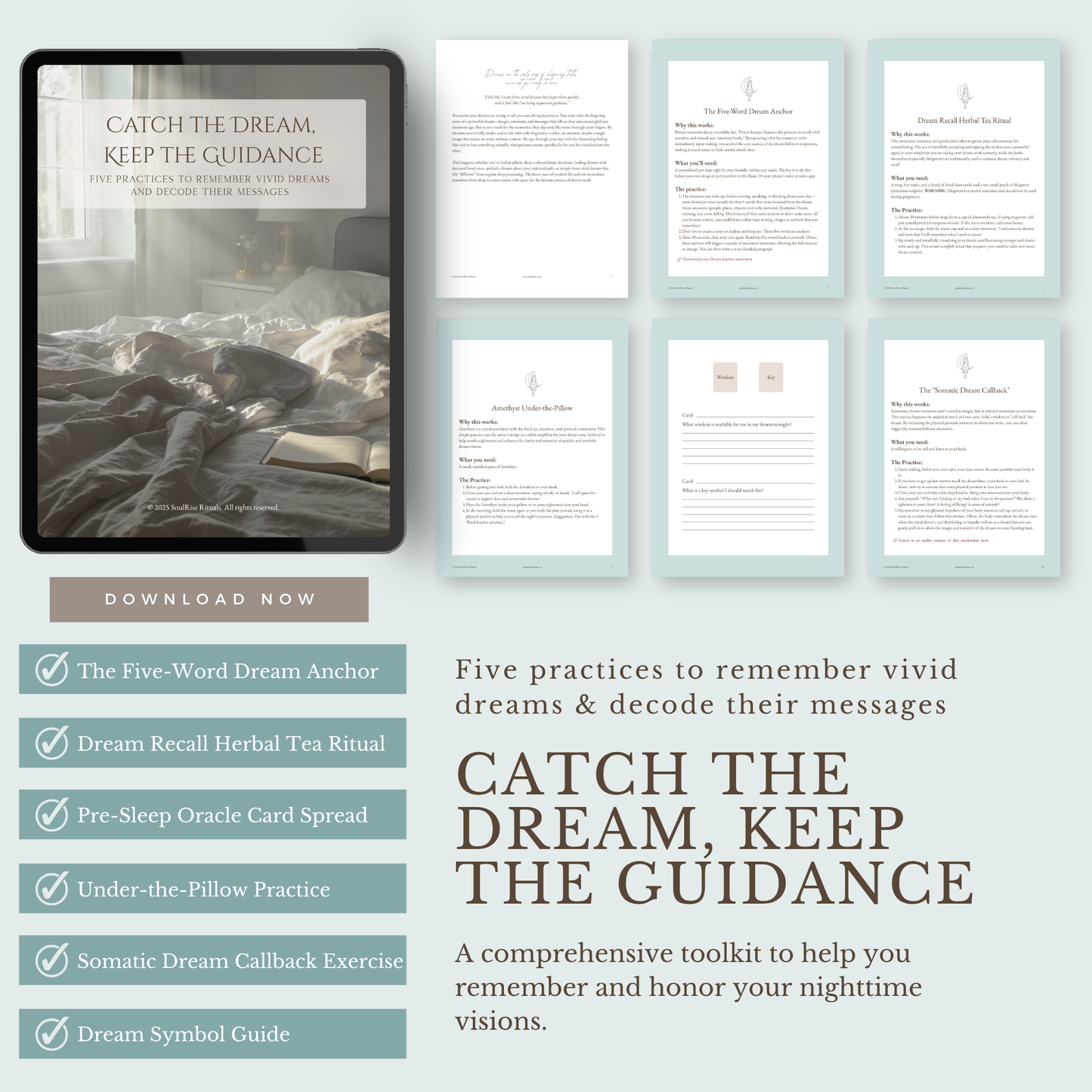 Catch the Dream, Keep the Guidance Toolkit: Remember & Interpret Your Dreams | Digital Download