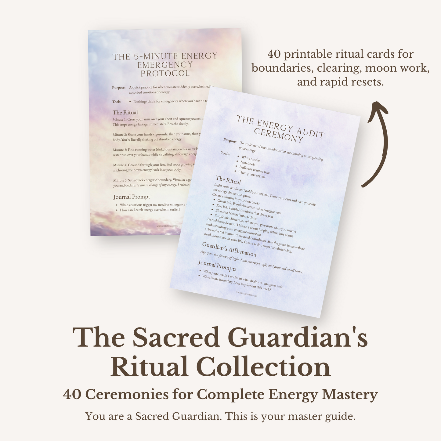 The Sacred Guardian's Ritual Collection: 40 Ceremonies for Empath Protection & Energy Mastery