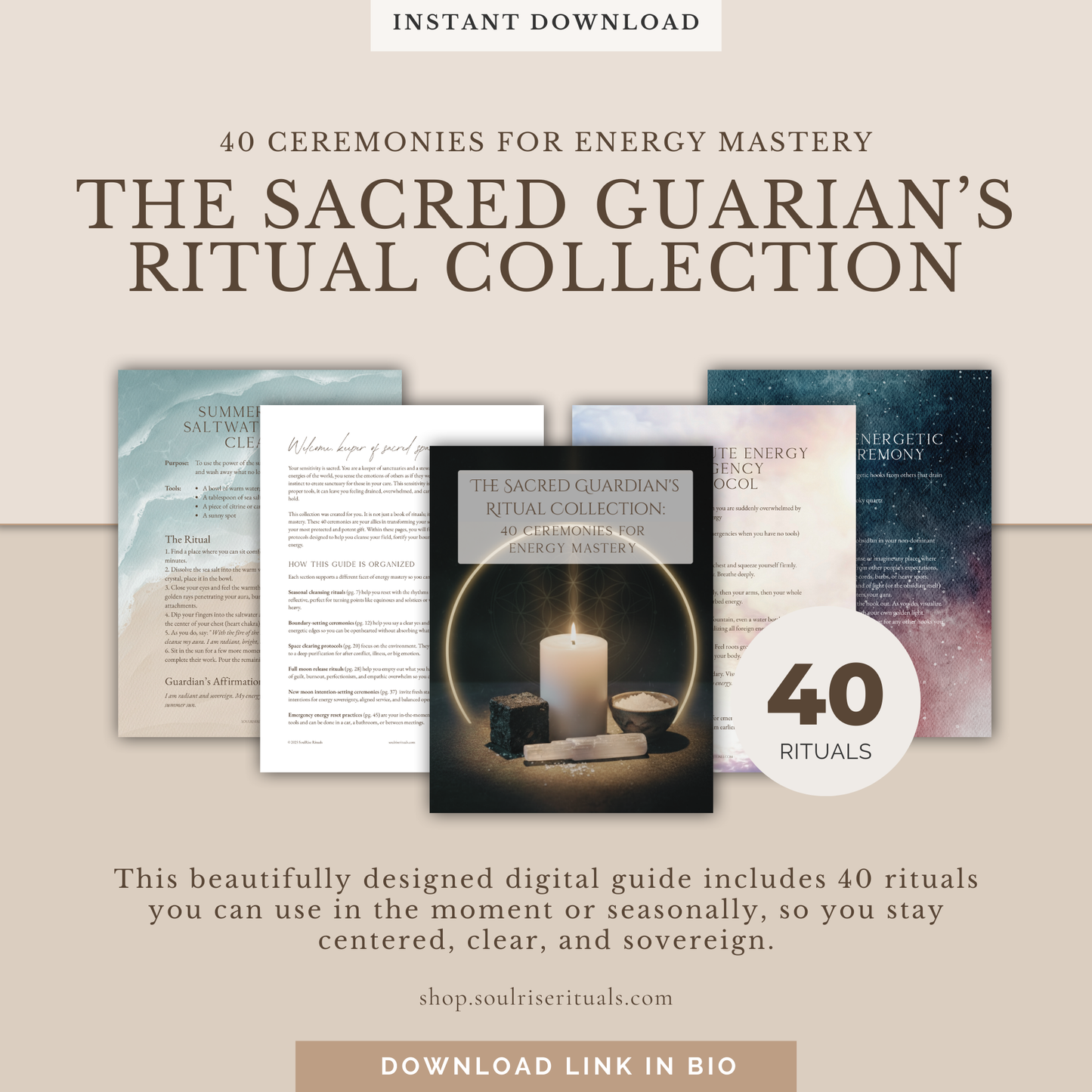 The Sacred Guardian's Ritual Collection: 40 Ceremonies for Empath Protection & Energy Mastery