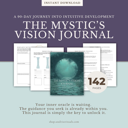The Mystic's Vision Journal: 90-Day Intuitive Development Workbook (Digital Download)