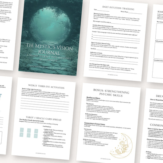 The Mystic's Vision Journal: 90-Day Intuitive Development Workbook (Digital Download)