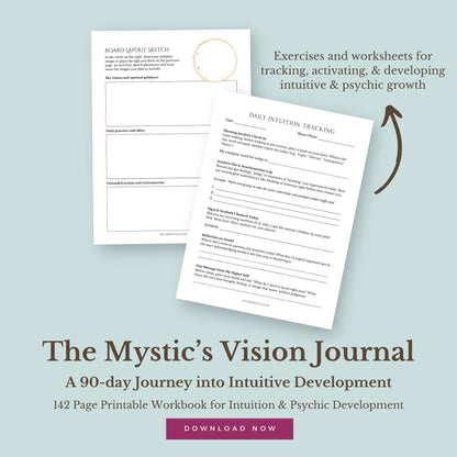 The Mystic's Vision Journal: 90-Day Intuitive Development Workbook (Digital Download)
