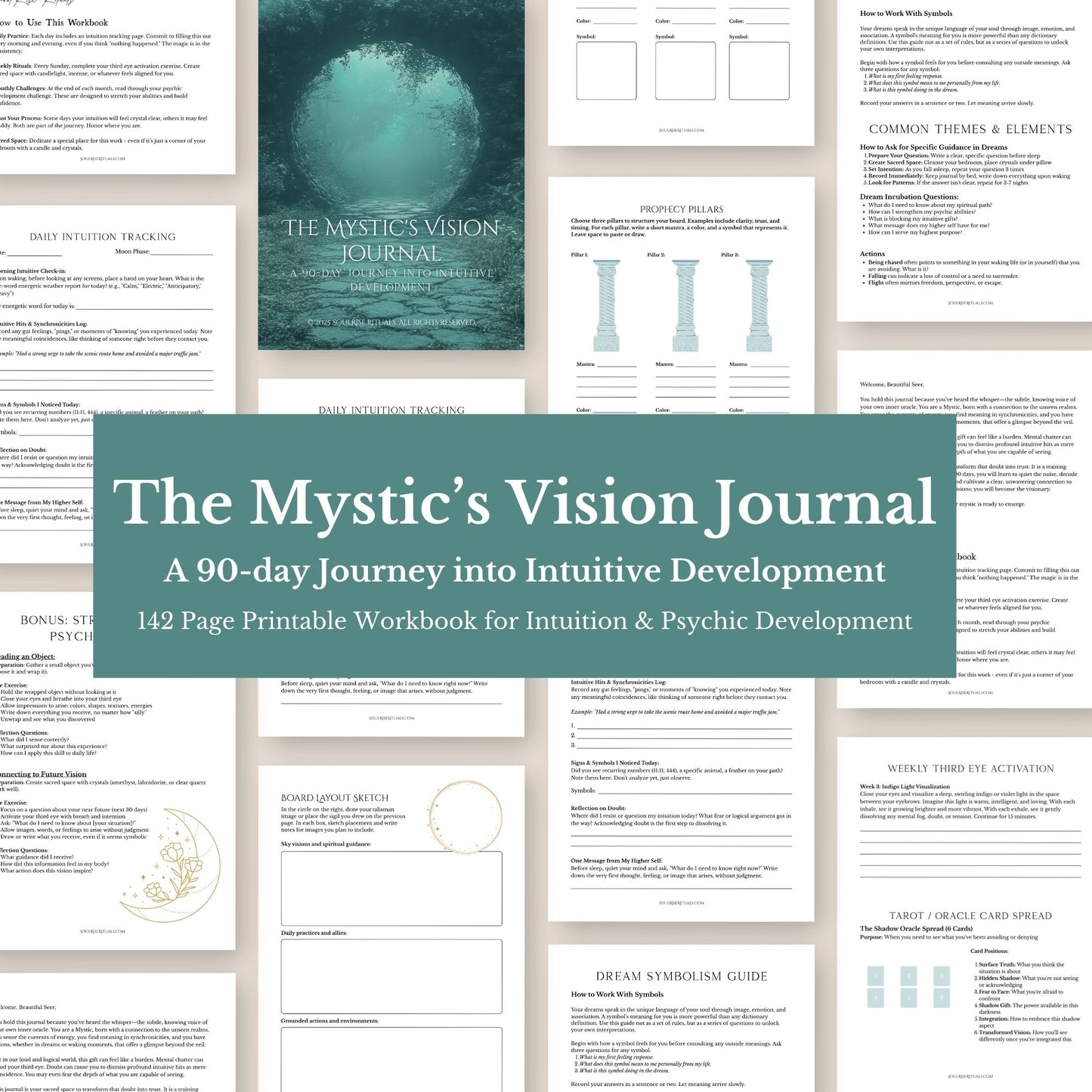 The Mystic's Vision Journal: 90-Day Intuitive Development Workbook (Digital Download)