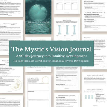 The Mystic's Vision Journal: 90-Day Intuitive Development Workbook (Digital Download)