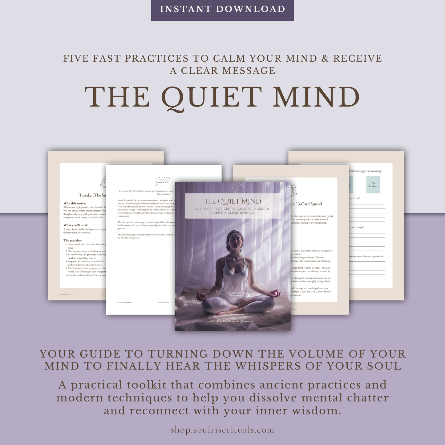 The Quiet Mind Toolkit: Quiet Racing Thoughts & Hear Your Intuition | Digital Download