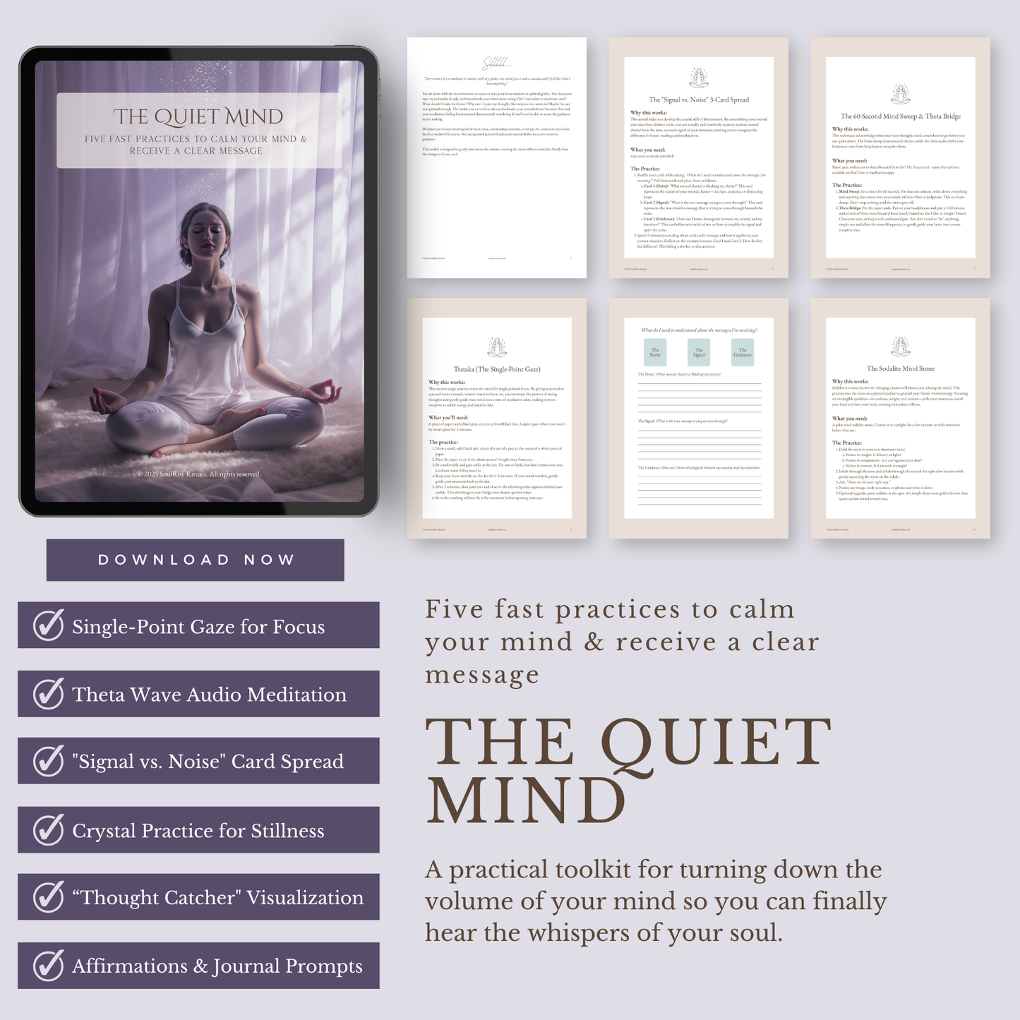 The Quiet Mind Toolkit: Quiet Racing Thoughts & Hear Your Intuition | Digital Download
