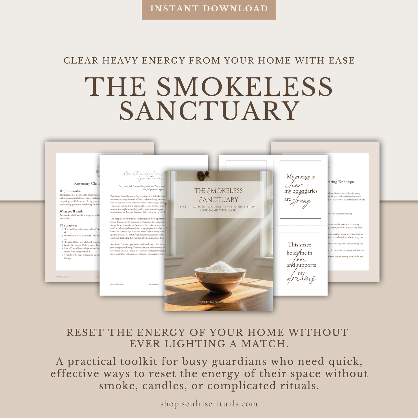 The Smokeless Sanctuary Toolkit: For Smokeless Space Clearing | Digital Download