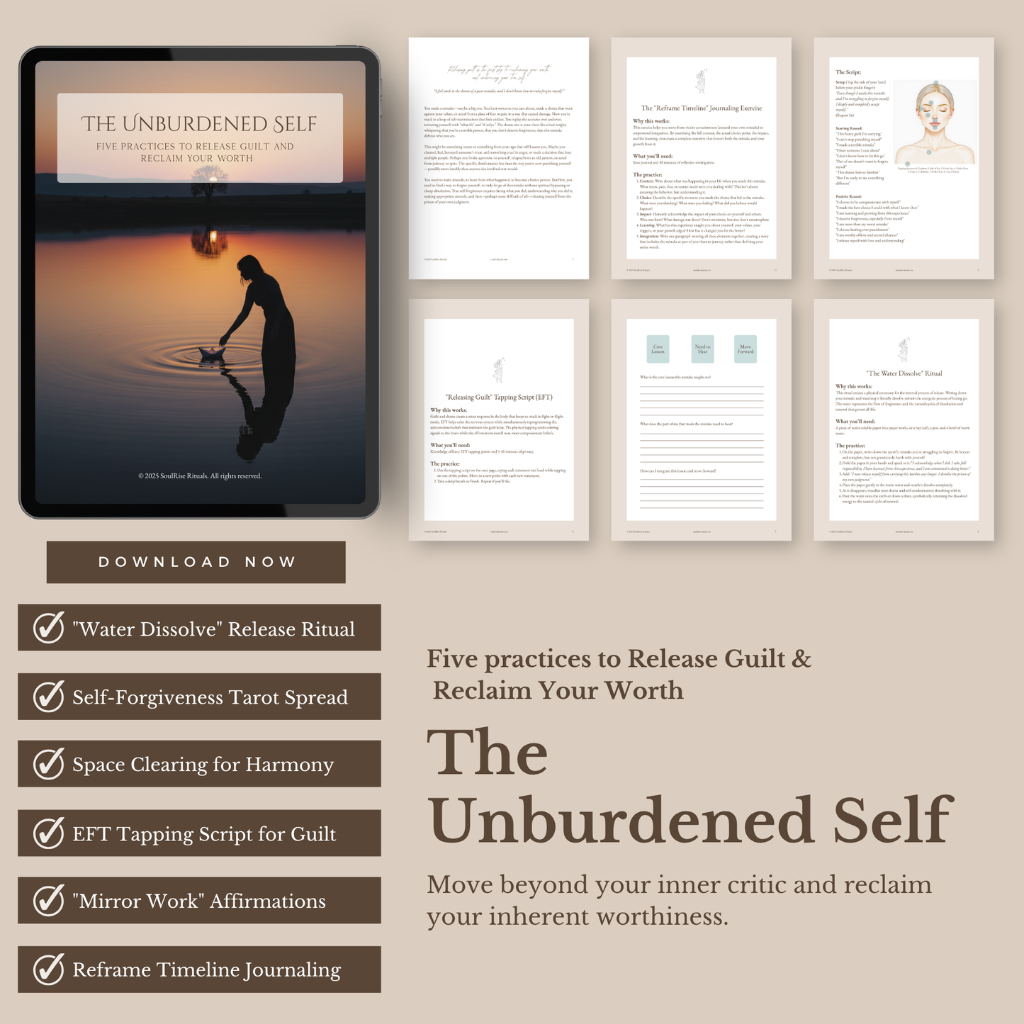 The Unburdened Self Toolkit: Release Guilt & Shame | Digital Download