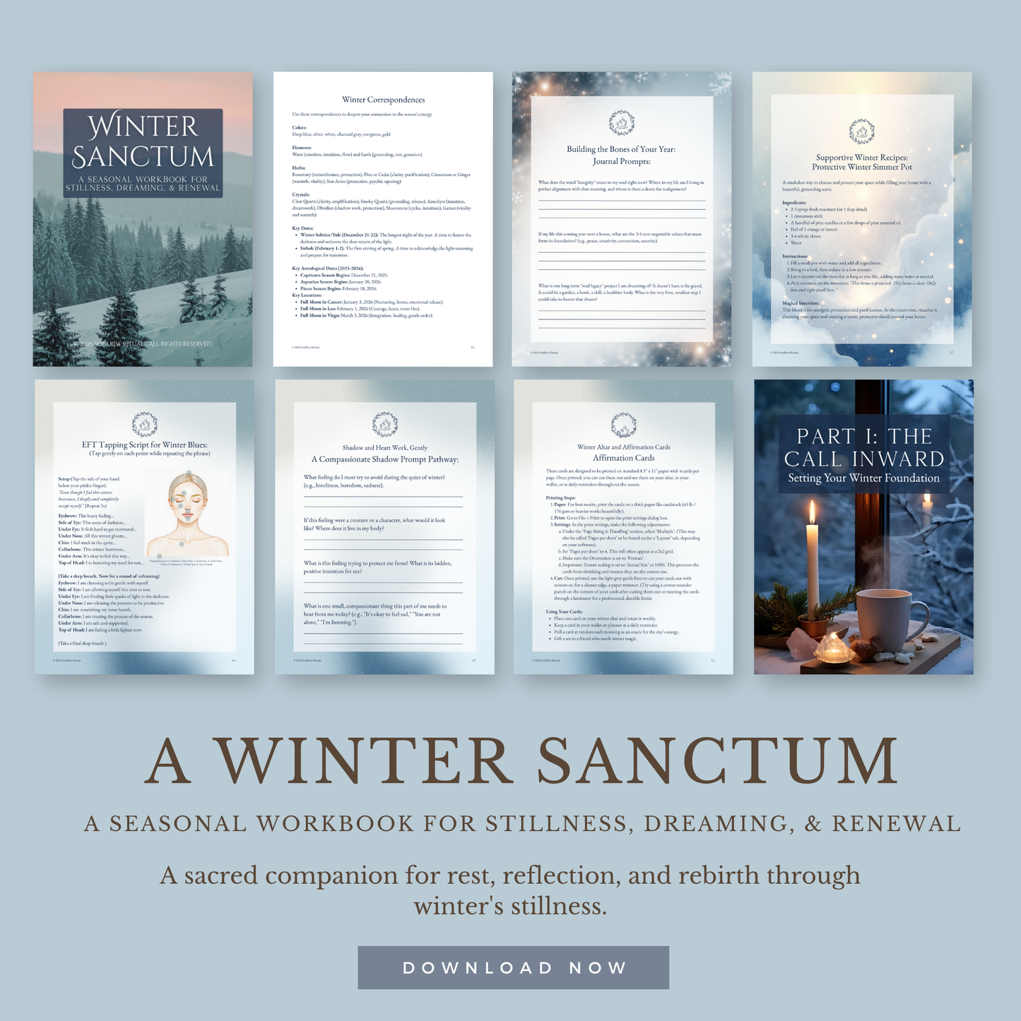 Winter Sanctum: A Guided Workbook for Seasonal Living & Ritual (Digital Download PDF)