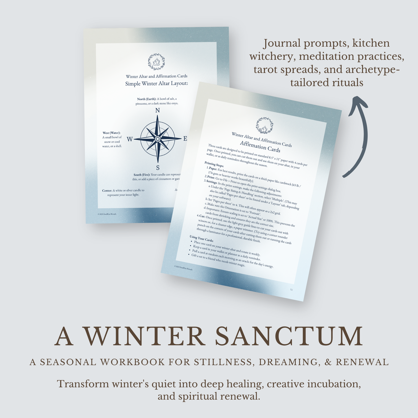 Winter Sanctum: A Guided Workbook for Seasonal Living & Ritual (Digital Download PDF)
